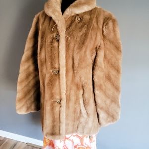 Vtg luxury faux fur coat by Mincara for Russel Taylor